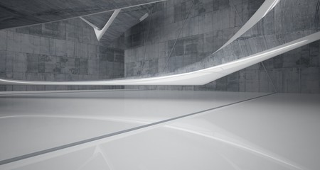 Empty dark abstract concrete smooth interior . Architectural background. 3D illustration and rendering