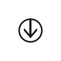 Download Icon. Simple Flat Symbol In Circle. Vector Illustrated Sign