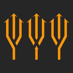 Vector illustration of a set of trident