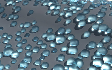 Drop of water which formed a circle made in 3D Render