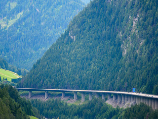 Alps mountains in rainy season trekking and green chill atmosphere