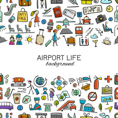 Airport background, seamless pattern for your design