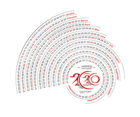 Happy new year 2019 Calendar - New Year Holiday design elements for holiday cards.