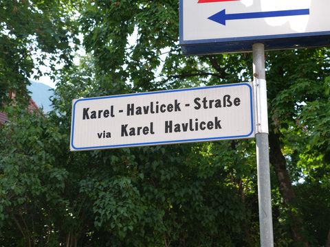 Brixen , Italy 22 July 2019: Brixen City, House of Karel Havlicek Borovsky