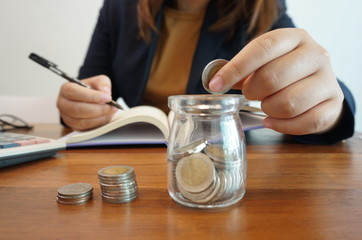 Fototapeta premium Money in finance accounting. Saving money concept.
