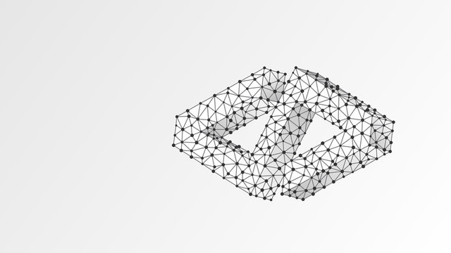 HTML code Bracket model. Coding technology, software programming concept. Abstract, digital, wireframe, low poly mesh, vector polygonal white origami 3d illustration. Triangle, line, dot