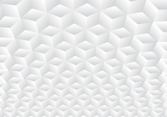 3D realistic geometric symmetry white and gray gradient color cubes pattern background and texture