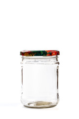  empty glass jar for conservation, isolated on white background - Image
