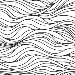 Seamless black and white lines textures, abstract liquid pattern, hatched background