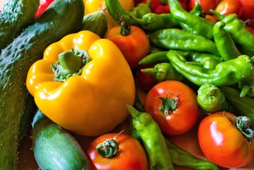 colorful vegetables in the summer