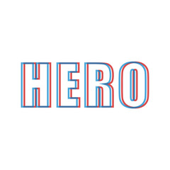 Vector illustration 3d inscription HERO