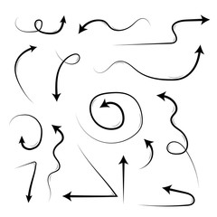 Vector illustration of hand drawn doodle arrows