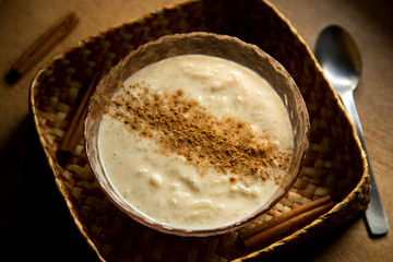 Milk rice with cinnamon