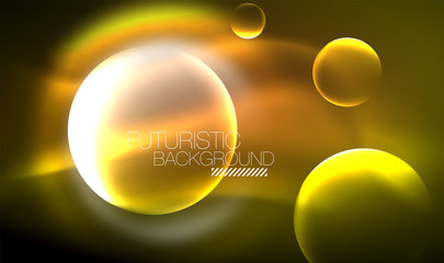 Vector glowing neon circles abstract background