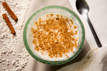 Milk rice with cinnamon