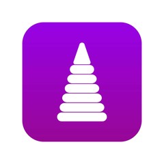 Pyramid built from plastic rings icon digital purple for any design isolated on white vector illustration