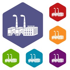 Large chemical plant icon in simple style isolated on white background. Chemistry symbol