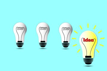 lamp idea and leader chief concept