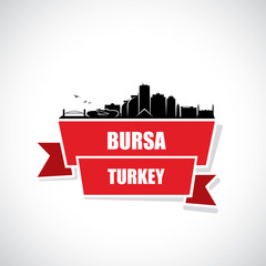 Bursa skyline - Turkey - vector illustration