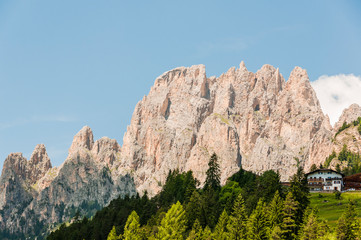 Dolomiten, Pordoipass, Passo Pordoi, Langkofel, Sellagruppe, Passstrasse, Bergstrasse, Berge, Sommer, Italien