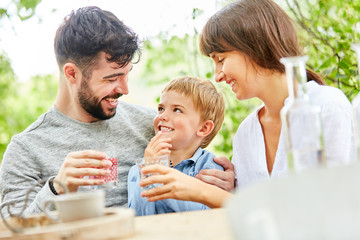 Father and son have fun together