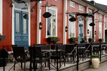 Street restaurant in the Scandinavian city