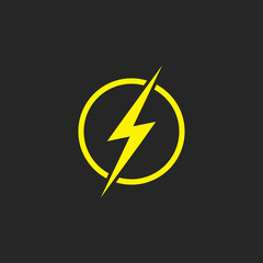 Vector illustration of lightning. Energy, lightning and thunder. Electric lightning emblem
