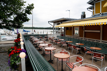 Street restaurant in the Scandinavian city