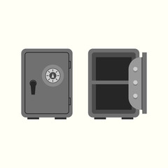 Fototapeta premium Vector illustration of a safe in flat style