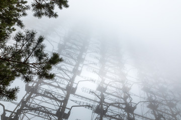 Large radar antenna in the fog