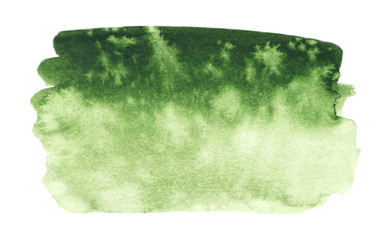 Vector green paint texture isolated on white - watercolor banner for Your design