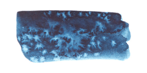 Vector indigo paint texture isolated on white - watercolor banner for Your design