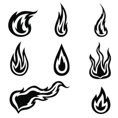 Vector illustrations of fires icon set