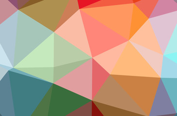 Illustration of abstract Blue, Orange, Pink, Red horizontal low poly background. Beautiful polygon design pattern.