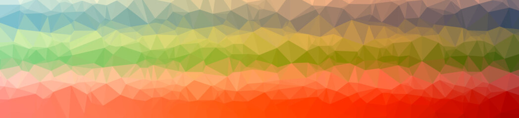 Illustration of abstract Green, Orange, Pink, Red, Yellow banner low poly background. Beautiful polygon design pattern.