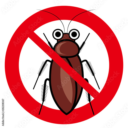 擬人化した昆虫のイラスト 害虫 禁止マーク アイコン ゴキブリのイラスト キャラクター Biology Wall Mural Biolo Globeds