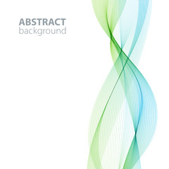 Abstract waves on the  white background. Transparent lines