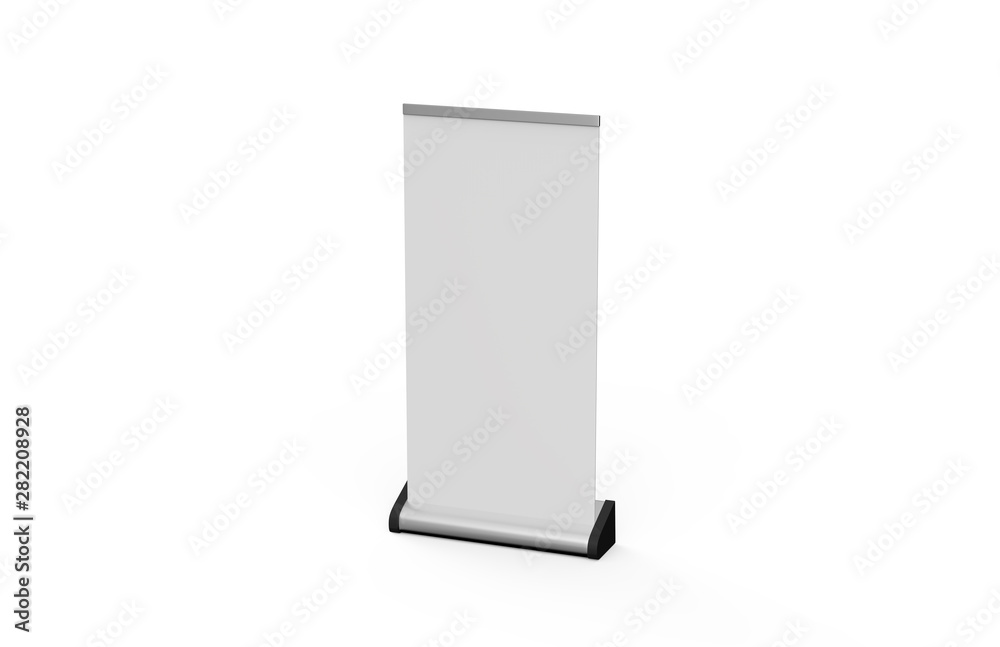 Wall mural white blank empty business roll up and standee banner display mock up template for your design prese