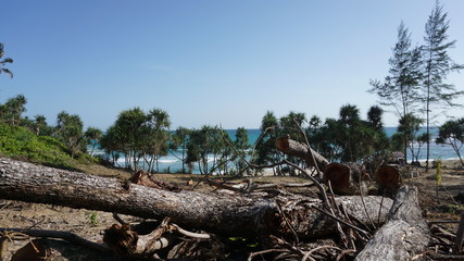  the edge of the island and the sand beach