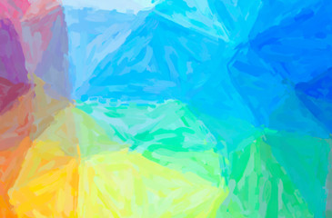 Fototapeta premium Abstract illustration of blue, green, yellow and red Impressionist Impasto background