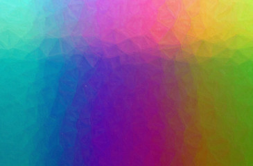 Abstract illustration of green, purple, yellow and blue Impasto with soft brush background.
