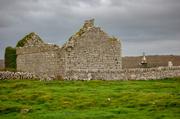 Ruined House in Irish Countryside