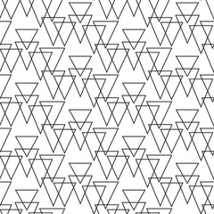 Vector geometric seamless pattern, black and white elegant minimal ornament