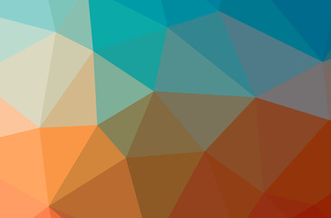 Illustration of abstract Blue, Orange horizontal low poly background. Beautiful polygon design pattern.