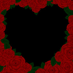 background with red roses and place for your text