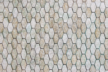 Fototapeta premium Light beige and white colored hexagon shape tile pattern