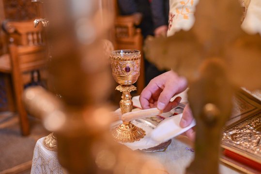 wine cup in the orthodox church - Powered by Adobe