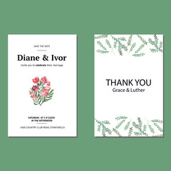  Floral wedding invitation in watercolor 