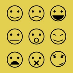 Vector illustration set of emoticons