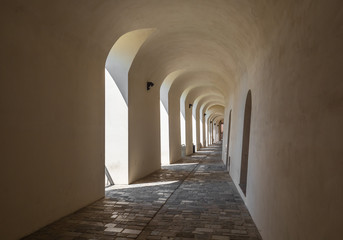 Nocera Umbra (Italy) - A little charming stone medieval city on the hill, with suggestive alley and square, in province of Perugia. Here a view of historical center.